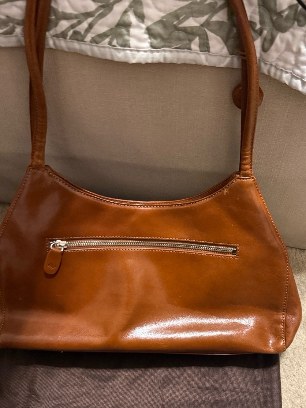 Monsac Cognac Brown Leather Shoulder Bag